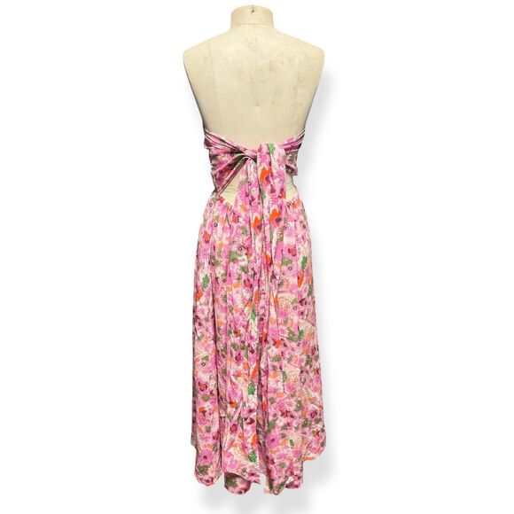 Ganni New Tieband Multifunctional Dress Pink Sugar Plum S M Light Fairy Coquette - Picture 4 of 8